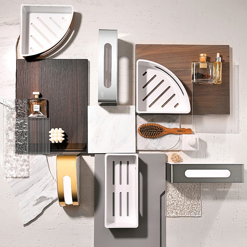 bathroom wall hung storage shelf basket