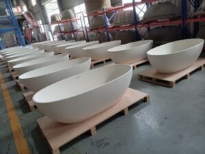 Classic minimalist white bathtub