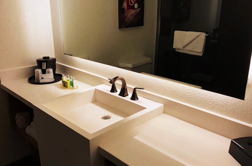 integrated sink countertop with basin