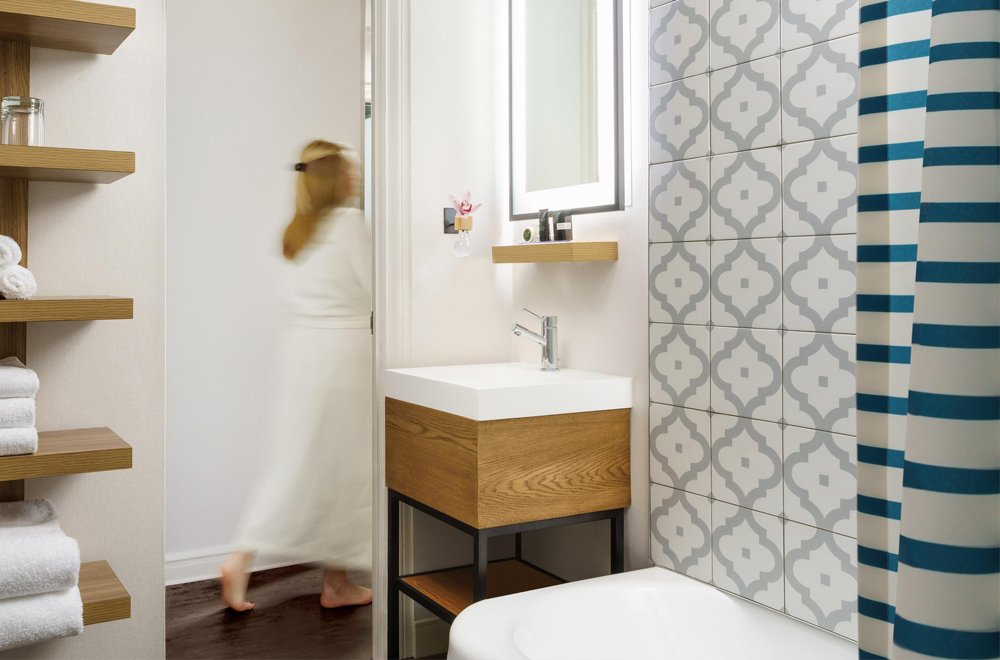 small sink with metal base