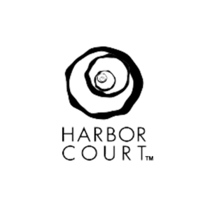 logo harbor court horizontal white