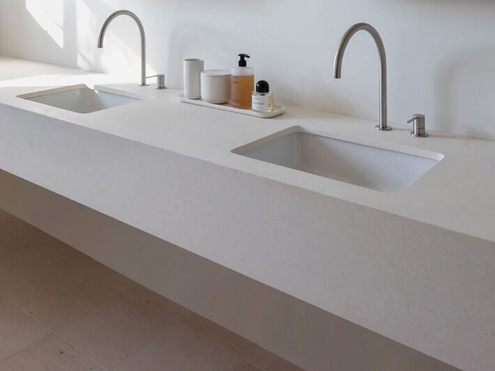 white bathroom countertop