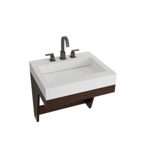 ADA Compliant Integrated Wall Hung Sink with Open Clearance Wall-Mounted Vanity