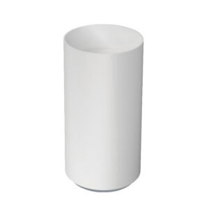 KKR-1598 Freestanding Solid Surface Pedestal Basin – Cylindrical Floor Standing Bathroom Sink for Luxury Hotels & Custom Projects