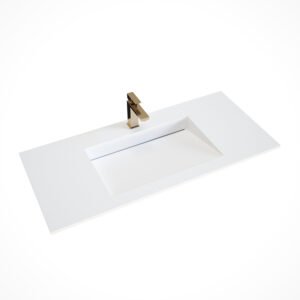 KKR-1846 Wide Linear Integrated Solid Surface Vanity Sink with Extended Countertop