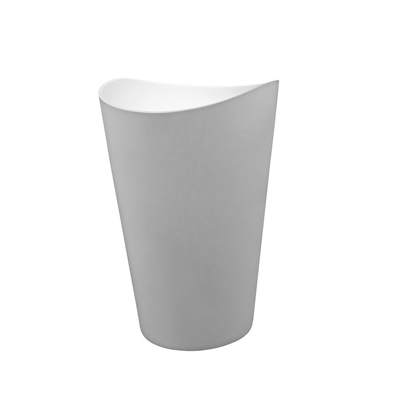 KKR-1900 Sculptural Freestanding Solid Surface Pedestal Sink with Asymmetrical Oval Bowl Design
