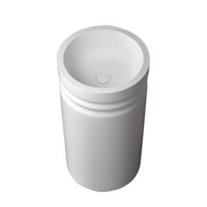 KKR-1910 Solid Surface Freestanding Pedestal Sink with Cylindrical Column Design