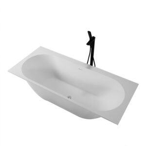 KKR-B107 Built-In Solid Surface Bathtub – Sleek Rectangle Drop-In Design for Modern Projects