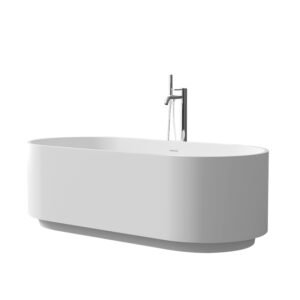 KKR-B119 Freestanding Solid Surface Bathtub – Minimalist Oval Design