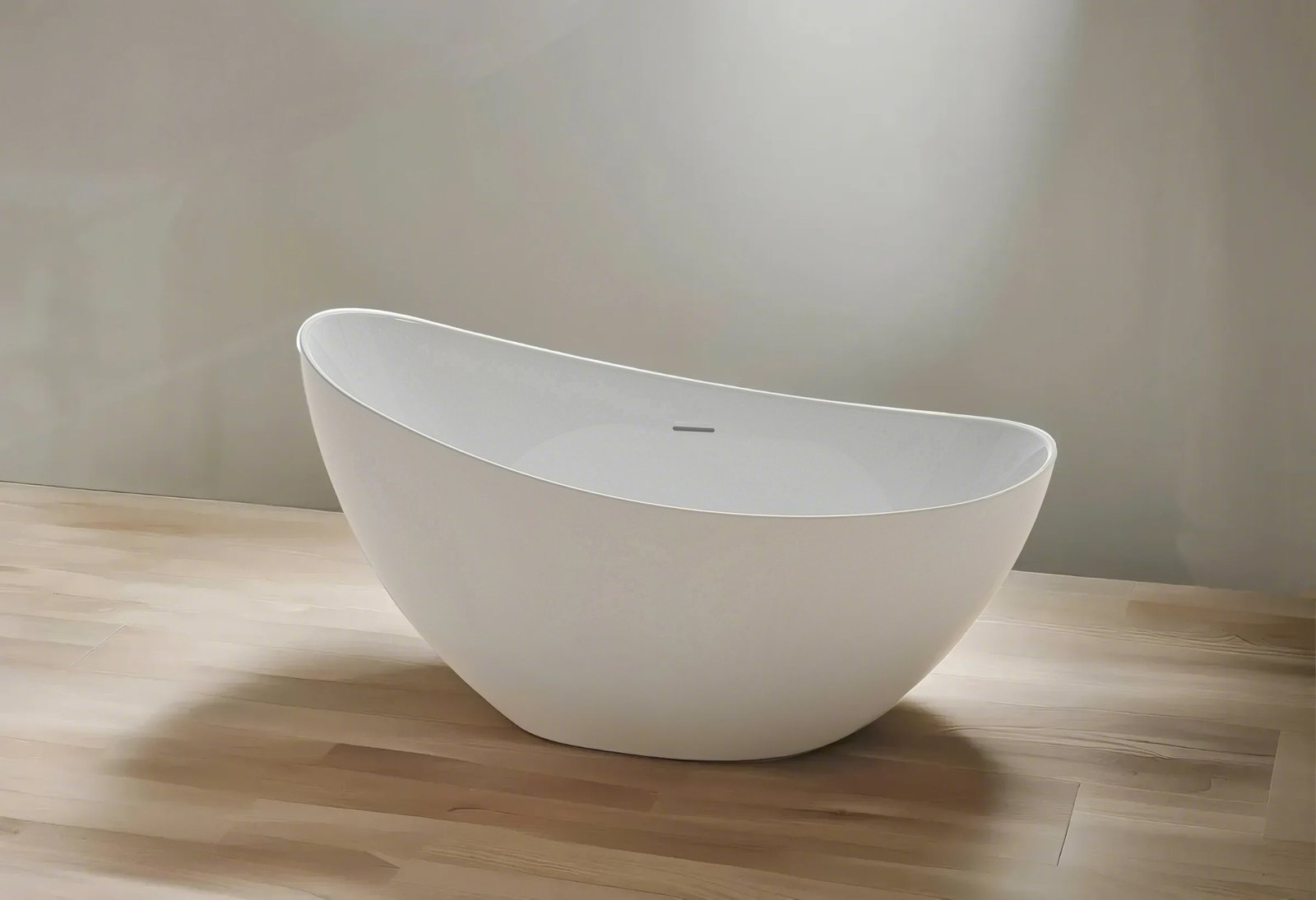 KKR-B1007 Freestanding Acrylic Bathtub | Sculptural Curved Design for Luxury Hotel & Villa Bathrooms - Image 2