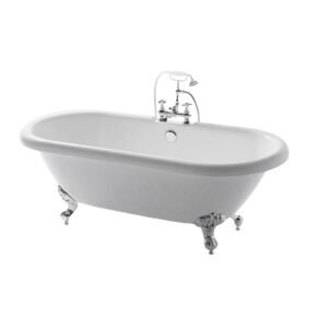 KKR-B702 Classic Freestanding Acrylic Bathtub with Claw Feet – White Finish