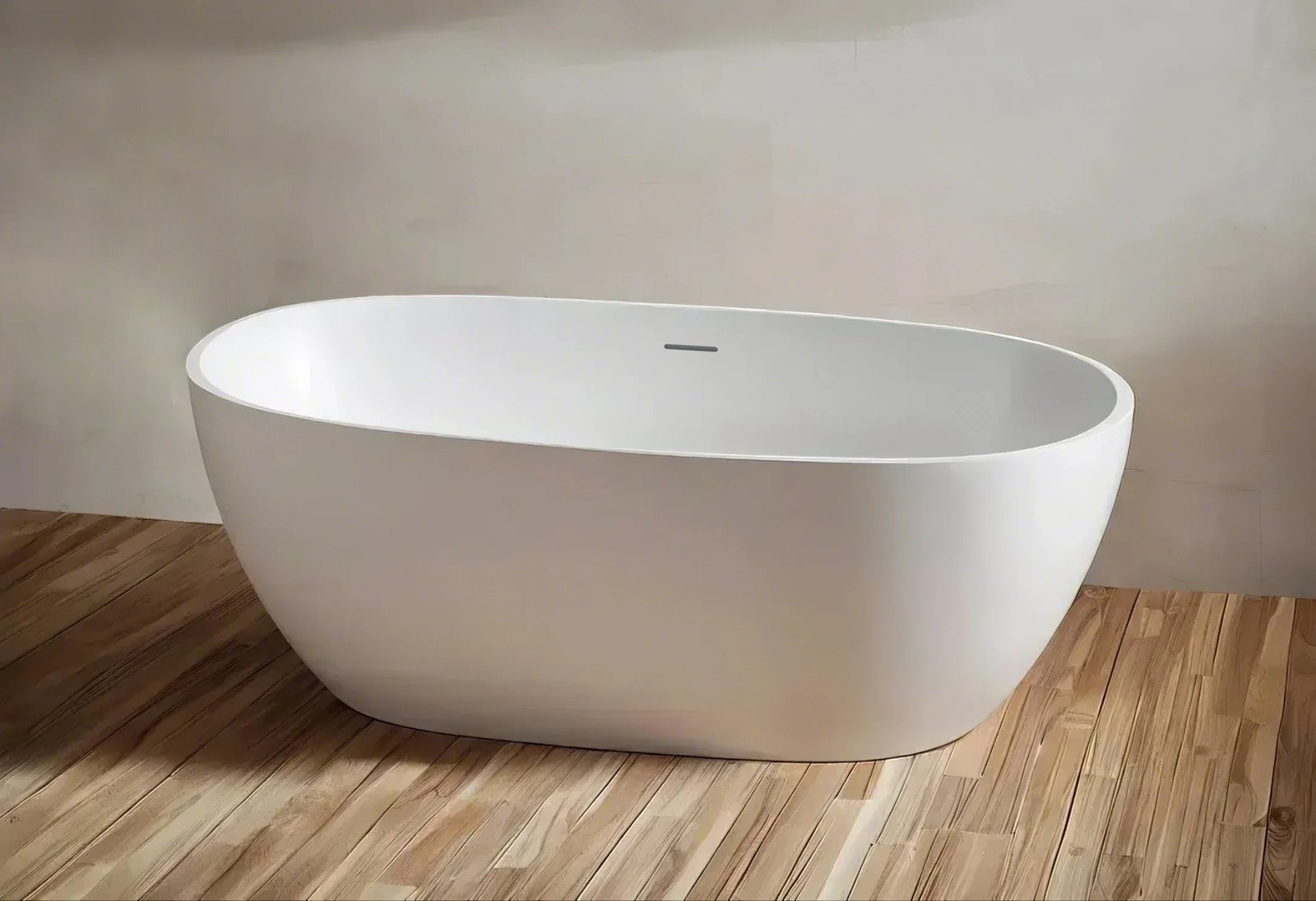 KKR-B809 Freestanding Acrylic Bathtub | Contemporary Oval Design for Hotel & Residential Projects - Image 2
