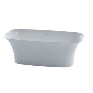 KKR-B907 Freestanding Acrylic Bathtub for Hotel & Residential Projects | Modern Oval Soaking Tub