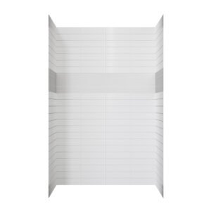 KKR-CMW01 Cultured Marble Shower Wall Panels with Tile-Look Pattern for Commercial Bathrooms