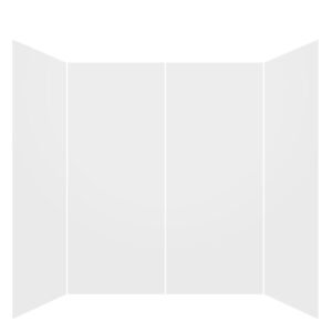 KKR-M1700 Pure White Solid Surface Shower Wall Panels – Seamless Grout-Free Shower Surround for Hotels & Modern Bathrooms
