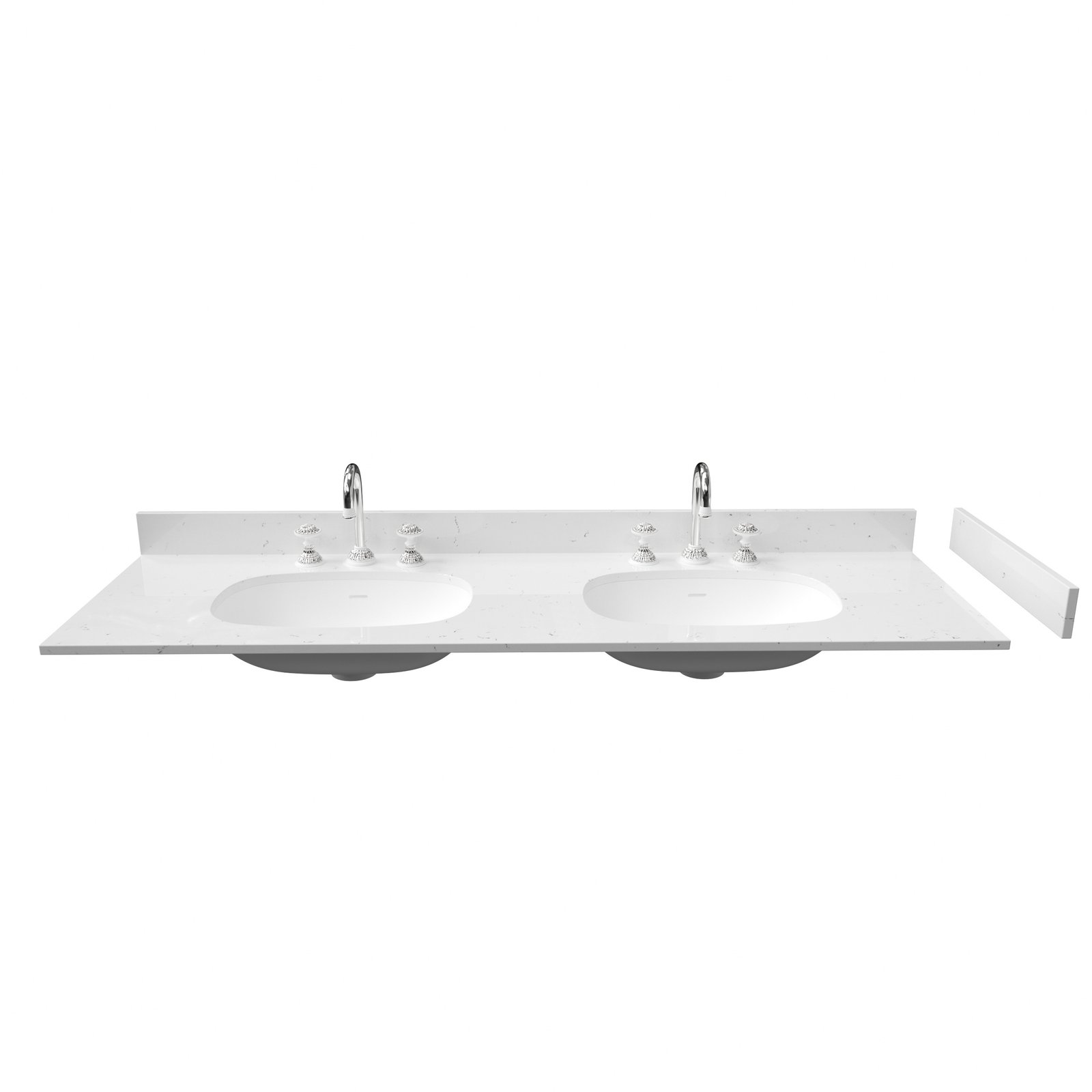 72-Inch Solid Surface Vanity Top with Integrated Sink | New Refined Speckled White Finish for Hotel & Apartment Projects - Image 2