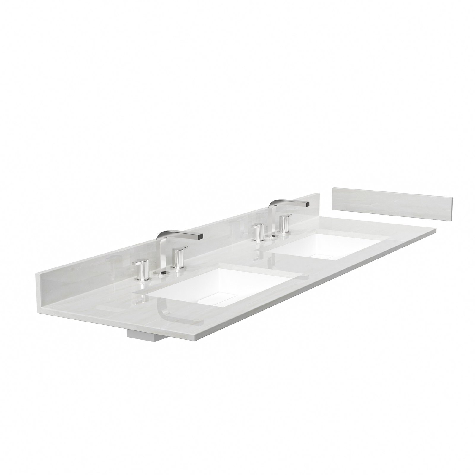 72-Inch Light Vein White Solid Surface Bathroom Countertop | Double Sink Vanity Top for Hotel & Apartment Projects - Image 3