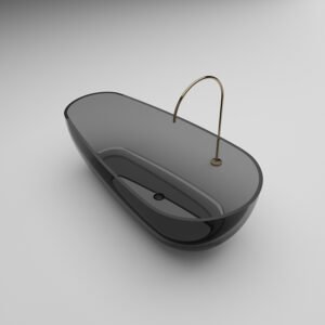 KKR-B001 Transparent Clear Resin Black Freestanding Bathtub for Luxury Bathroom Projects