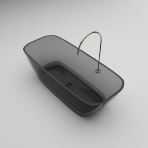 KKR-B037 Transparent Black Bathtub | Clear Resin Freestanding Bathtub for Luxury Hotel & Spa Projects