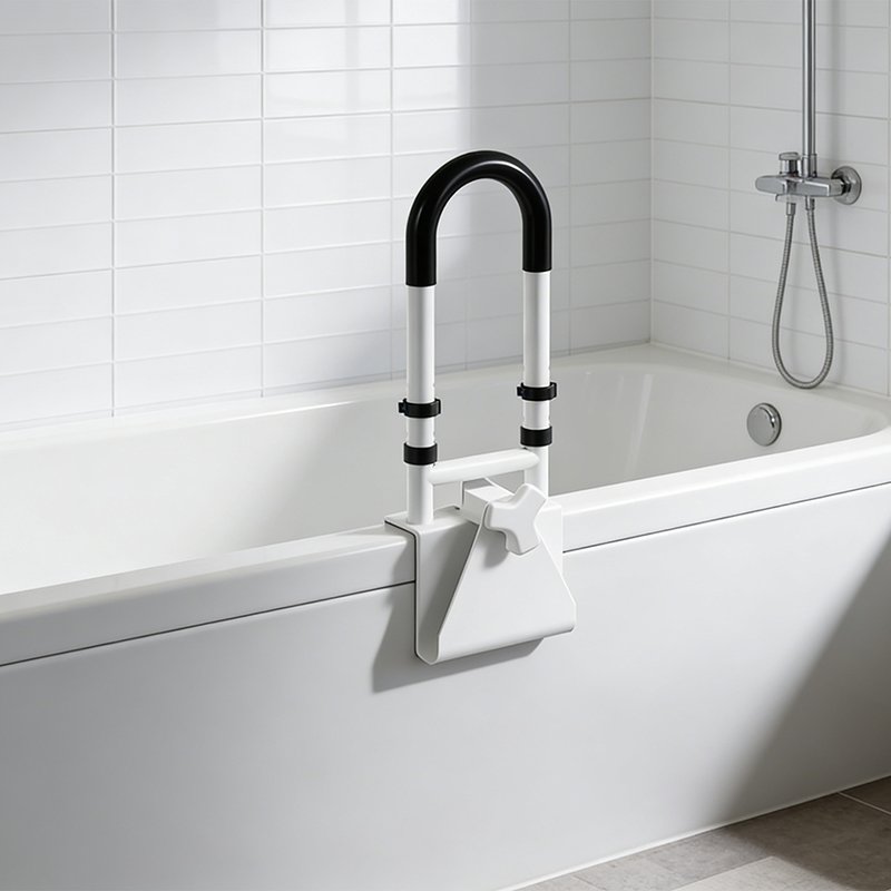 Adjustable Height Bathtub Grab Bar for Elderly | Ergonomic Clamp Safety Handle for Senior Bathroom Support - Image 5