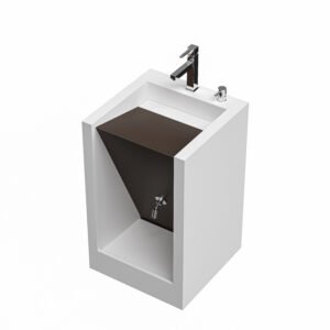 Dual-Function Wudu Wash Station | Compact Ablution Sink with Foot Wash Faucet