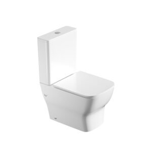 Short-Compact Rimless Two-Piece Washdown Toilet with Slim Seat | KKR-CT11002