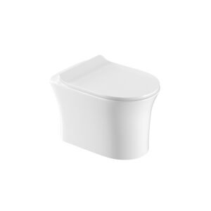 Compact Rimless Wall Hung Toilet with Slim Soft-Close Seat | KKR-CT11008