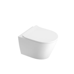 Modern Rimless Wall Mounted Toilet for Compact Bathrooms | Slim Seat Wall Hung Toilet KKR-CT11010
