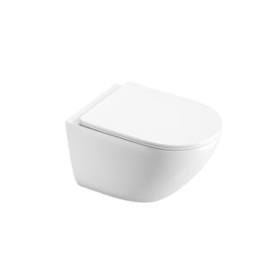 Hidden Outlet Rimless Wall Hung Toilet for Modern Bathrooms | Compact Ceramic Wall Mounted Toilet KKR-CT11012