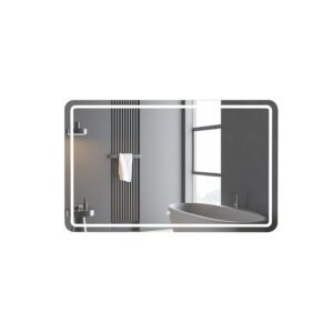 Rounded Rectangle LED Bathroom Mirror | Modern Vanity Mirror with Dual Installation for Hotel Projects