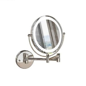 3C Certification Wall Mounted LED Makeup Mirror 3X Magnification | Hotel Vanity Shaving Mirror in Chrome, Matte Black, or Brushed Gold