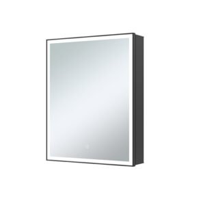 Framed LED Mirror Cabinet Wall Mounted | Single Door Bathroom Mirror Cabinet with Storage & Anti-Fog