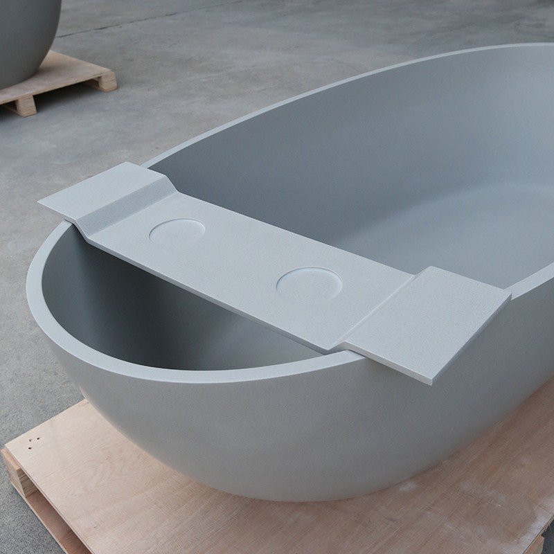 Solid Surface Bathtub Tray with Dual Holder | Wide Bath Caddy for Hotel & Luxury Bathroom Projects - Image 4