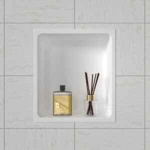 Quartz Stone Shower Niche Wall Insert | Molded Recessed Bathroom Storage Niche
