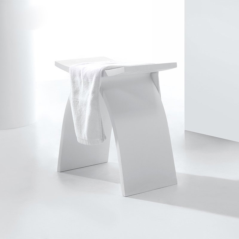 Solid Surface Shower Stool for Bathroom & Spa Projects | Modern Waterproof Bath Stool Seat - Image 3