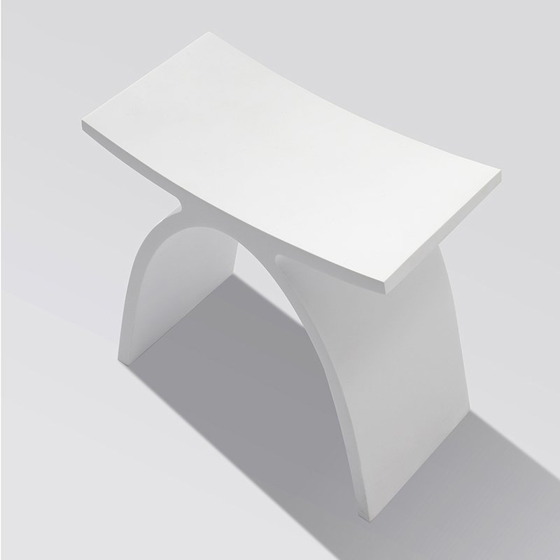 Solid Surface Shower Stool for Bathroom & Spa Projects | Modern Waterproof Bath Stool Seat - Image 2