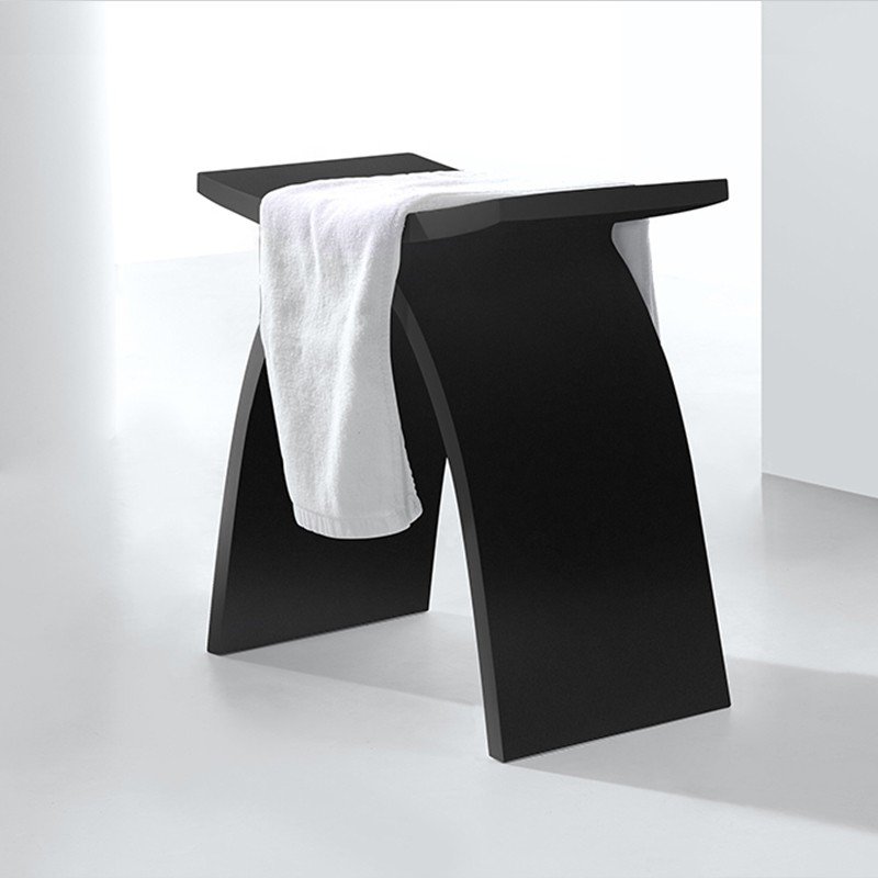 Solid Surface Shower Stool for Bathroom & Spa Projects | Modern Waterproof Bath Stool Seat - Image 4