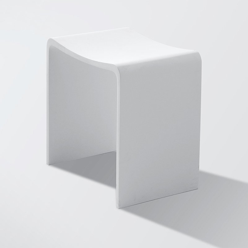 Compact Solid Surface Shower Stool for Small Bathroom & Hotel Projects | Space-Saving Bath Seating - Image 3