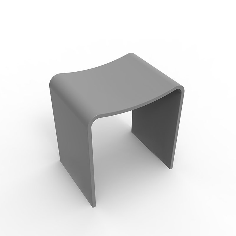 Compact Solid Surface Shower Stool for Small Bathroom & Hotel Projects | Space-Saving Bath Seating - Image 4