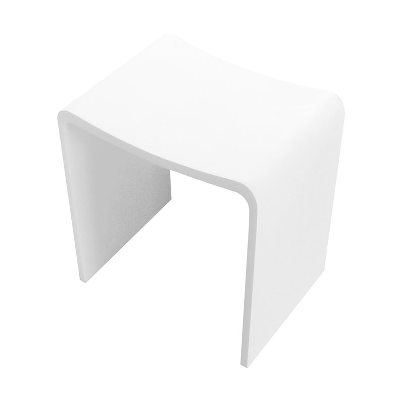 Compact Solid Surface Shower Stool for Small Bathroom & Hotel Projects | Space-Saving Bath Seating