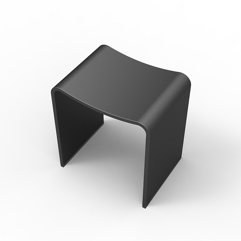 Compact Solid Surface Shower Stool for Small Bathroom & Hotel Projects | Space-Saving Bath Seating - Image 2