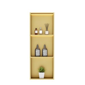 Luxury Gold Triple Layer Shower Niche with LED | Stainless Steel Wall Recessed High-Capacity Storage
