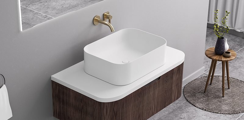 Vessle sink with cabinet